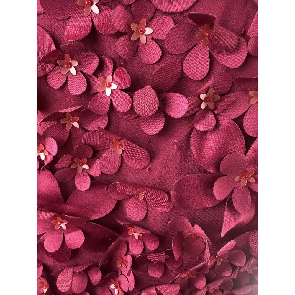 *Flawed Anthropologie Varun Bahl Rosemarie 3D Floral Top Whimsy Raspberry Size 8 - Picture 5 of 16